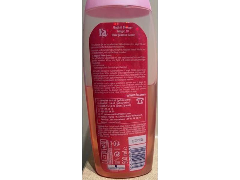 Fa Magic Oil Bath Shower, Pink Jasmin Scent, Micro Oils, 500 mL
