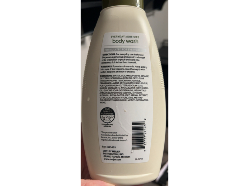 Meijer Everyday Moisture Body Wash, Colloidal Oatmeal, 18 fl oz/532 mL