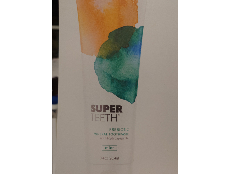 Super Teeth Prebiotic Mineral Toothpaste with Hydroxyapatite, Mint, 3.4 oz/96.4 g