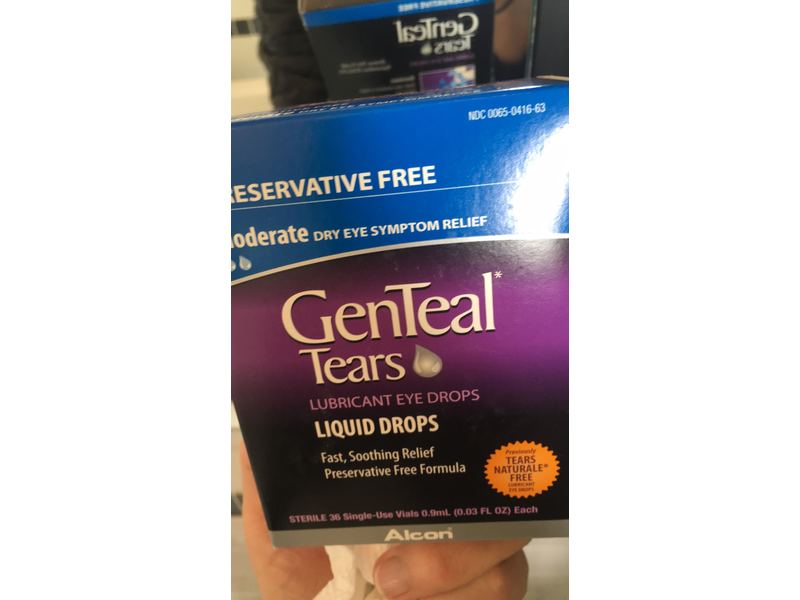 Genteal Tears Eye Drops Preservative-Free Vials, 36 Count, 0.9 ml (0. ...