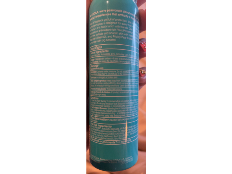 Coola Organic Sunscreen Spray, SPF 50, 2 fl oz/60 mL