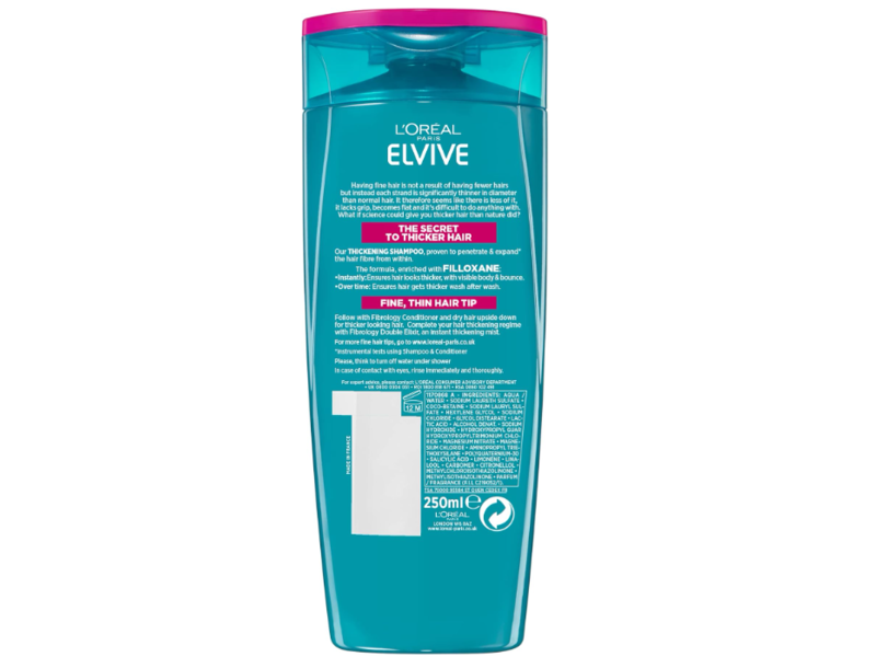 L'Oréal Paris Elvive Fibrology Thickening Shampoo , Filloxane, 250 mL