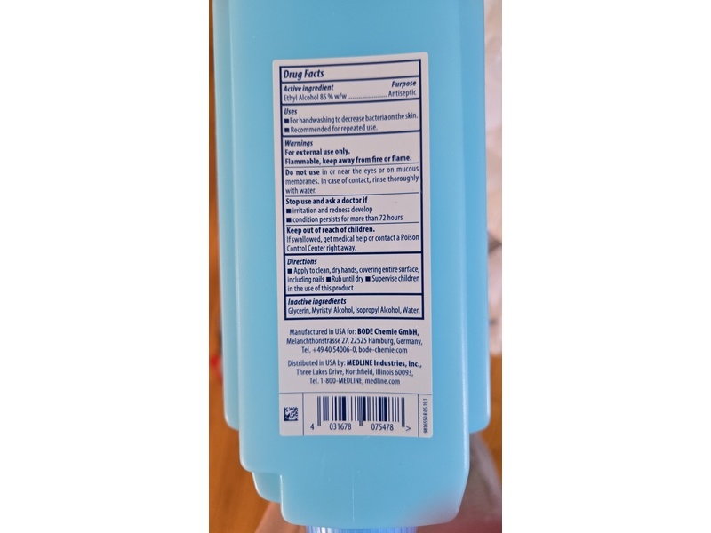 Medline Sterillium Med Liquid Hand Antiseptic, 3.8 fl oz/1000 mL