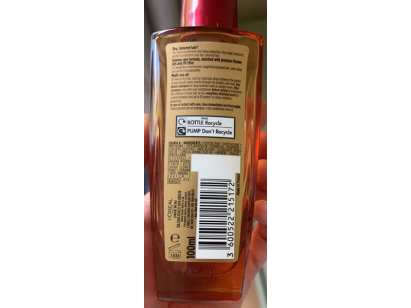 L'Oreal Paris Elvive Extraordinary Oil, Dry Coloured Hair, 100 mL