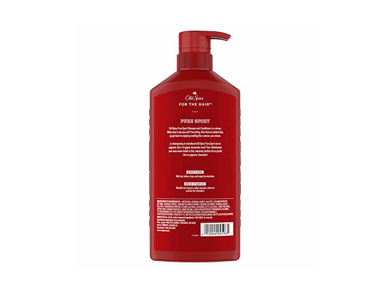 Old Spice 2 in 1 Shampoo & Conditioner, Pure Sport, 21.9 fl oz/650 mL