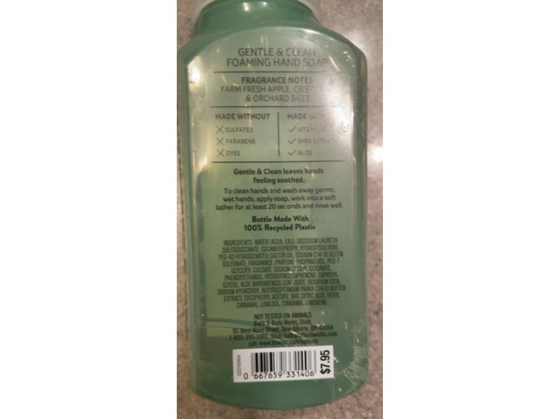 Bath & Body Works Gentle & Clean Foaming Hand Soap, Sweet Apple, 8.75 fl oz/259 mL