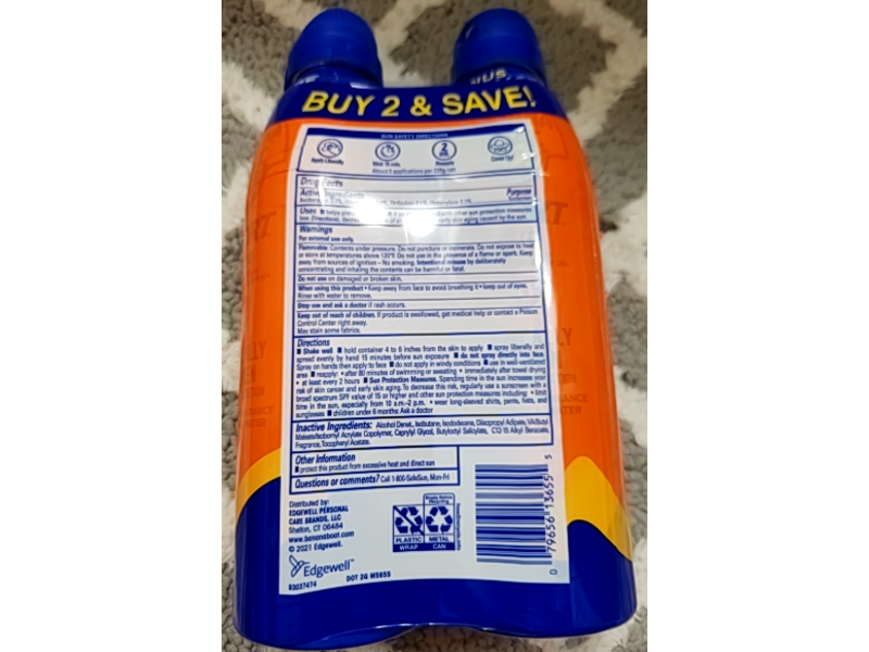 Banana Boat Sport Ultra Clear Sunscreen Sprey, SPF 50+, 16 oz/452 g, Pack Of 2