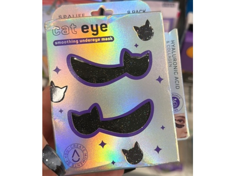 SpaLife Cat Eye Smoothing Undereye Mask, Hyaluronic Acid & Collagen, 8 Pairs
