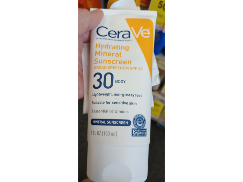 Cerave Hydrating Mineral Sunscreen, SPF 30, 5 fl oz/150 mL