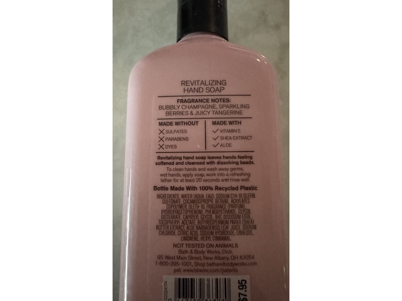 Bath And Body Works Revitalizing Hand Soap, Champagne Toast, 9 fl oz/266 mL