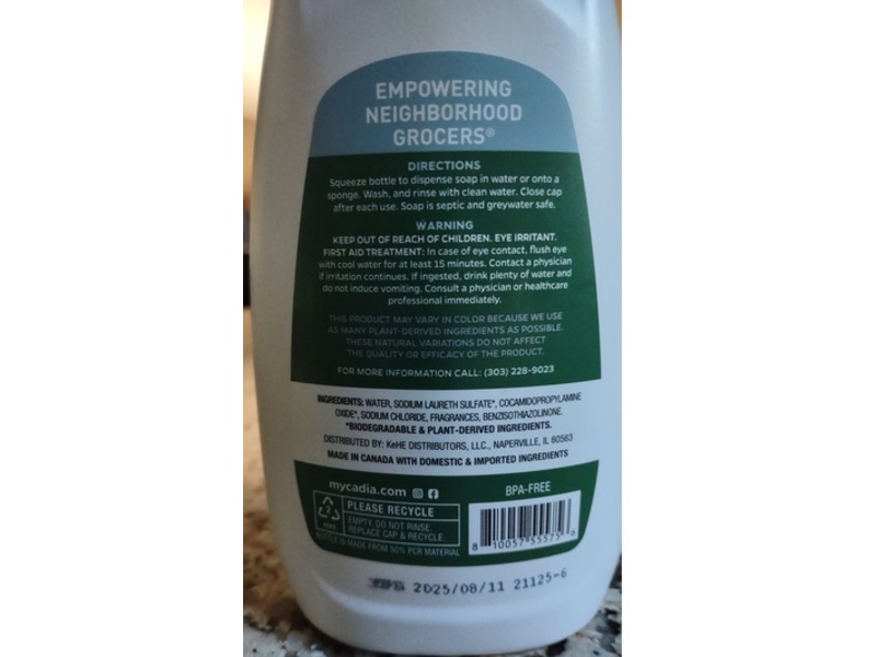 Everyday Cadia Dish Soap, Lavender Scent, 25 fl oz/740 mL