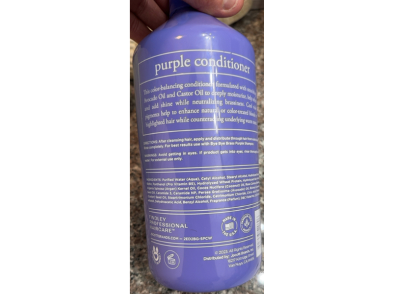 Jocott Bye Bye Brass Purple Conditioner, Avocado & Castor Oil, 32 fl oz/946 mL