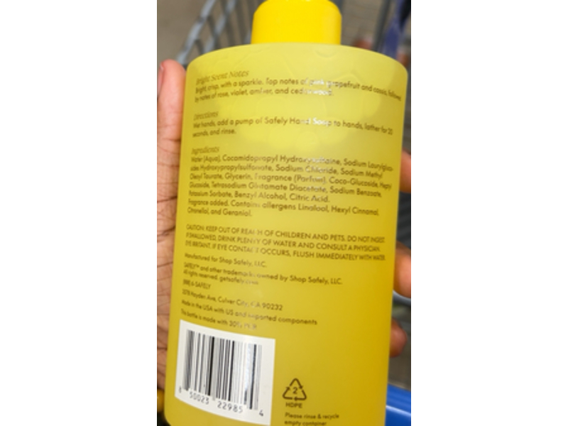 Safely Hand Liquid Soap, Bright, 16 fl oz/473 mL