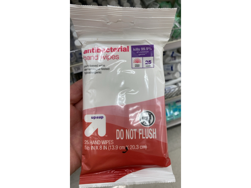 Up & Up Antibacterial Hand Wipes, Fresh Scent, 25 Count