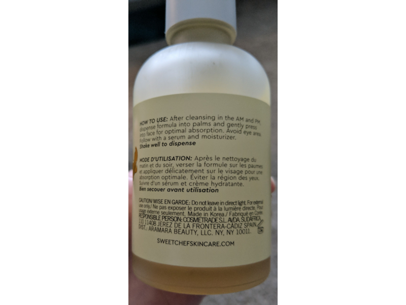 Sweet Chef Bright Spot Tonic Toner, Ginger + Vitamin C, 4.39 fl oz/130 mL