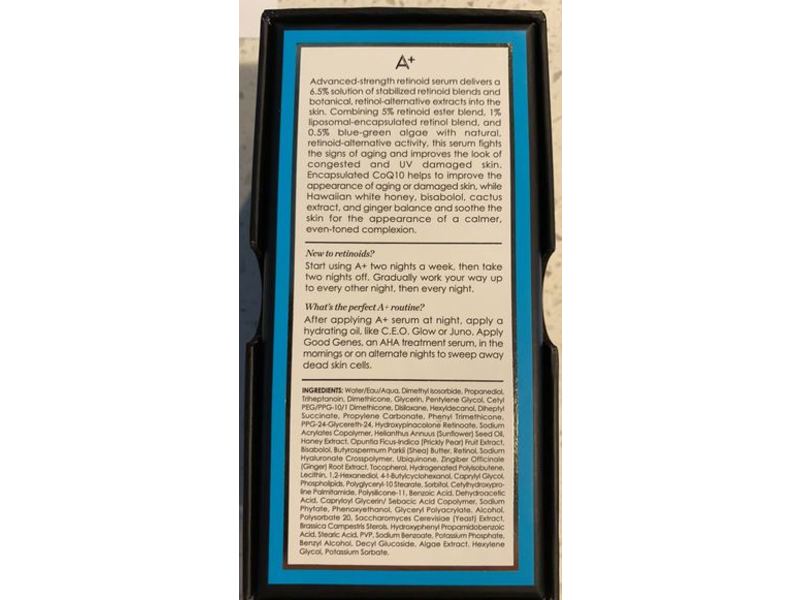 Sunday Riley A+ High-Dose Retinoid Serum, Retinoids, Coq10 + Honey, 0.5 fl oz/15 mL