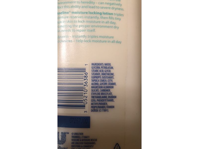 Vaseline Intensive Rescue Moisture Locking Lotion, 20.3 fl oz/600ml