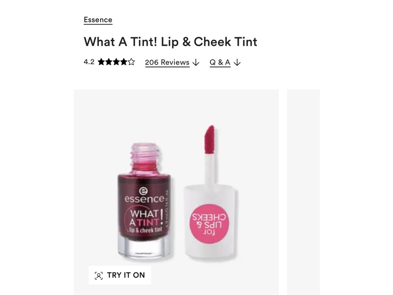 Essence What A Tint! Lip & Cheek Tint, Kiss From A Rose, 0.16 fl oz/4.9 mL