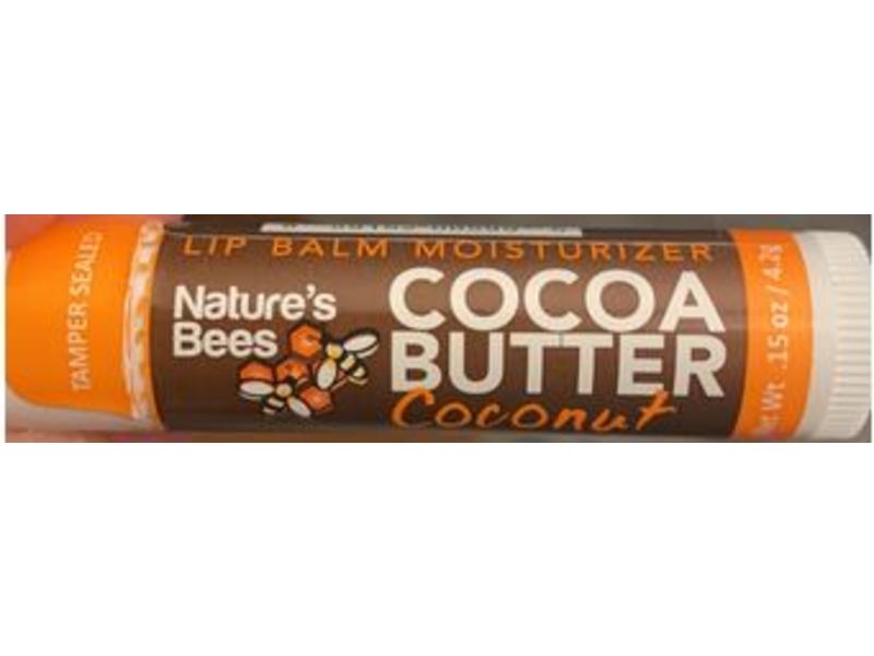 Nature's Bees Moisturizing Lip Balm, Cocoa Butter Coconut, 15 oz/4.2 g