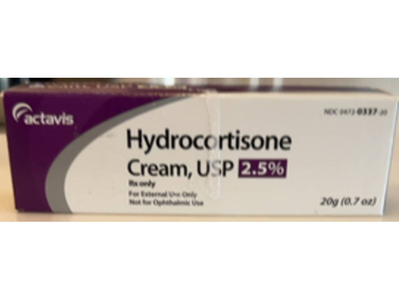 Hydrocortisone Cream 2.5%, 0.7 oz/20 g, Actavis (Rx)
