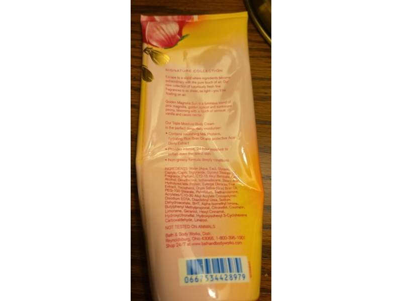 Bath & Body Works Triple Sun Moisture Body Cream , Golden Magnolia, 8 oz/226 mL