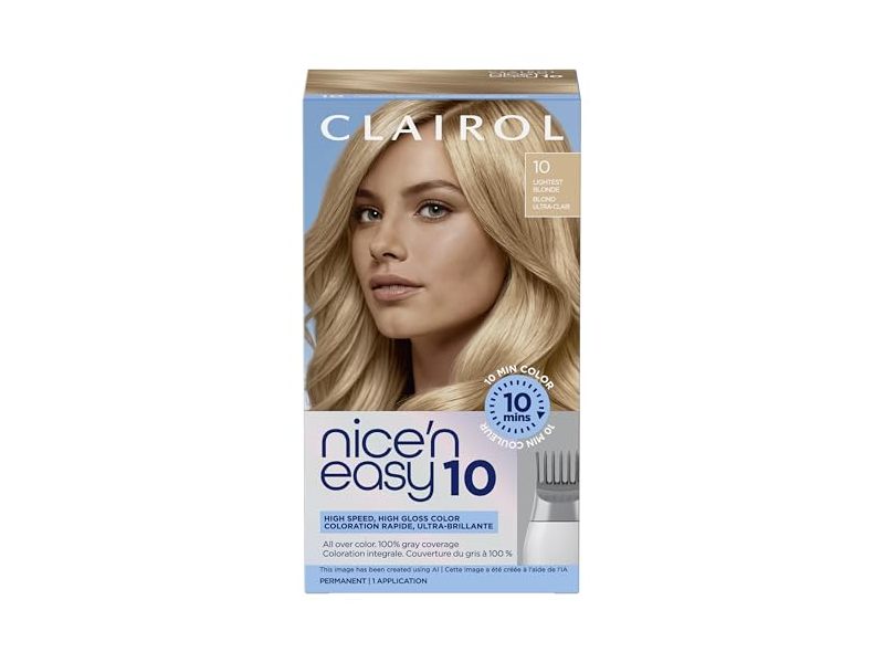 Clairol Nice'n Easy 10 Permanent Color Set, 10 Lightest Blonde