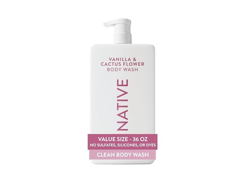 Native Body Wash, Vanilla & Cactus Flower, 36 fl oz/1.06 L