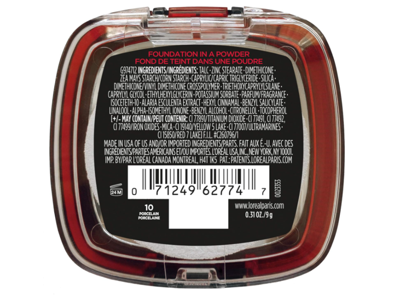 L'Oreal Paris Infallible Foundation In A Powder, 010 Porcelain, 0.31 oz/9 g