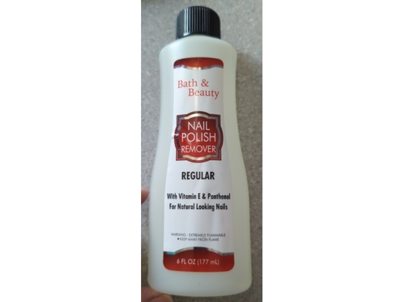 Bath & Beauty Nail Polish Remover, Vitamin E & Panthenol, 6 fl oz/177 mL