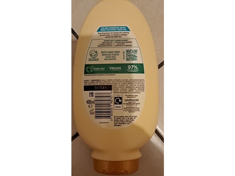 Garnier Ultimate Blends Creamy Nourishing Conditioner, Argan Richness, 400 mL