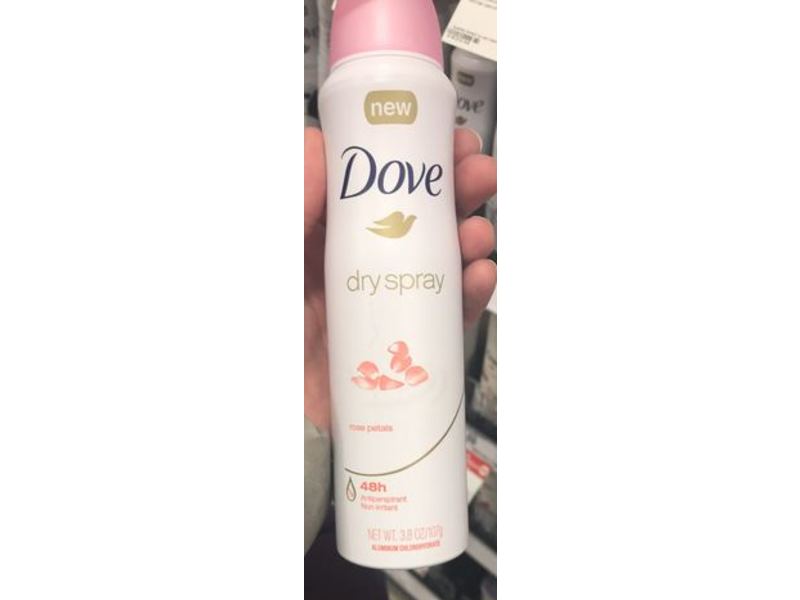 Dove 48H Dry Spray Antiperspirant, Rose Petals, 3.8 oz/107 g