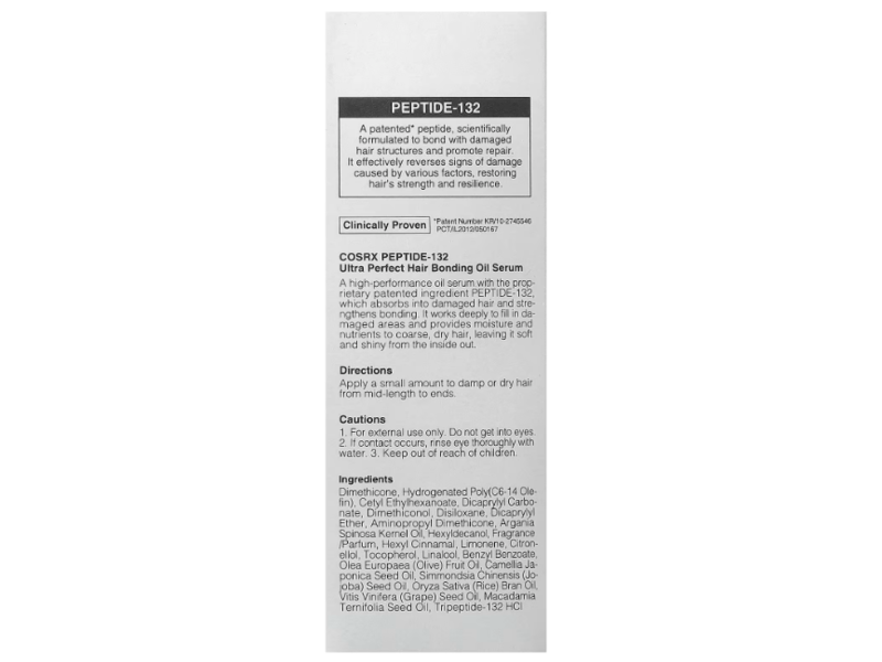 Cosrx Peptide-132 Ultra Perfect Hair Bonding Oil Serum, 0.94 fl oz/28 mL