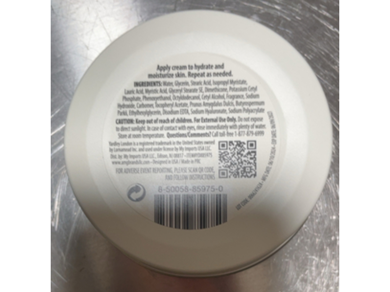 Yardley London Daily Moisturizing Face & Body Cream, Shea Butter & Glycerin, 2.53 oz/75 mL