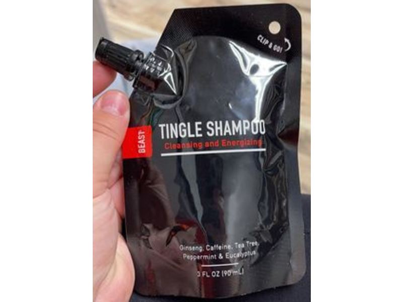 Beast Tingle Shampoo, Peppermint & Eucalyptus, 3 fl oz/90 mL