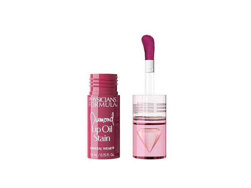 Physicians Formula Mineral Wear Diamond Lip Oil Stain, Brilliant Berry, 0.15 fl oz/4.6 mL