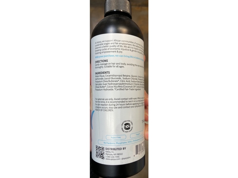 Ayeya Baby Gratitude Soothing Shampoo & Body Wash, Fragrance-Free, 12 fl oz/354 mL