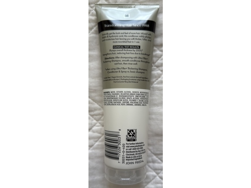 John Frieda Ultra filler+ Thickening Conditioner, Biotin & Hyaluronic Acid, 8.3 fl oz/245 mL
