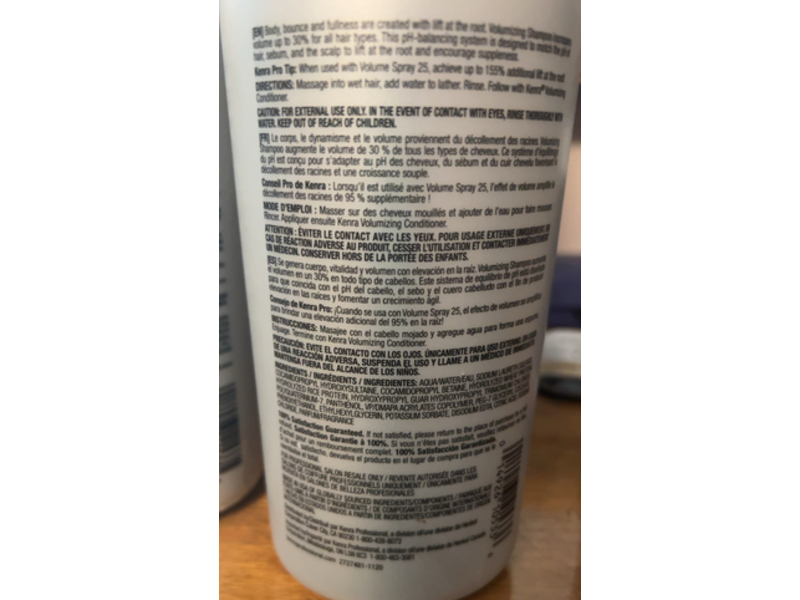 Kenra Volumizing Shampoo, Maximize Volume, 33.8 fl oz/1 L