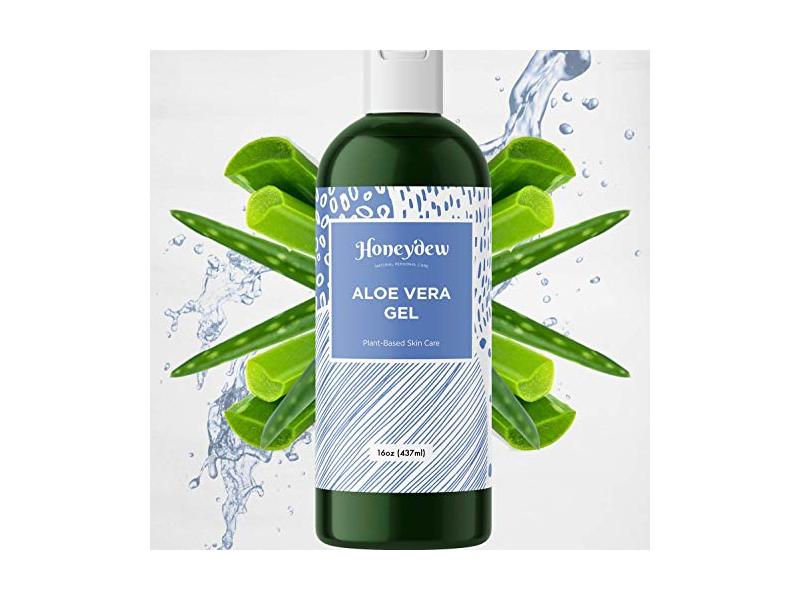 Honeydew Pure Aloe Vera Gel Plant Based Sun Care Moisturizer, Unscented, 16 oz/437 ml