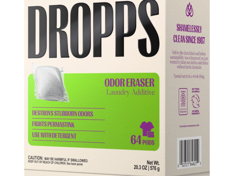 Dropps Odor Eraser Pods, Lightly Scented, 20.3 oz/576 g, 64 Pods