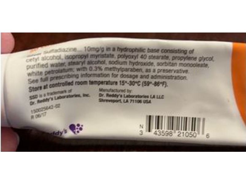 SSD 1% Silver Sulfadiazine Cream 50 g, Dr. Reddy's Laboraties, Inc (RX)