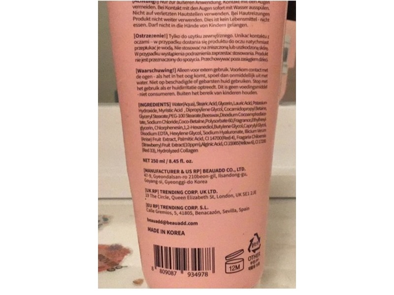 Bonnyhill Foam Cleanser, Strawberry, Collagen, 8.45 fl oz/250 mL