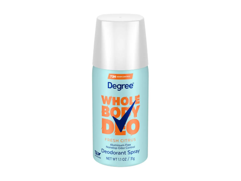 Degree Whole Body Deodorant Spray, Fresh Citrus, 1.1 oz/31 g