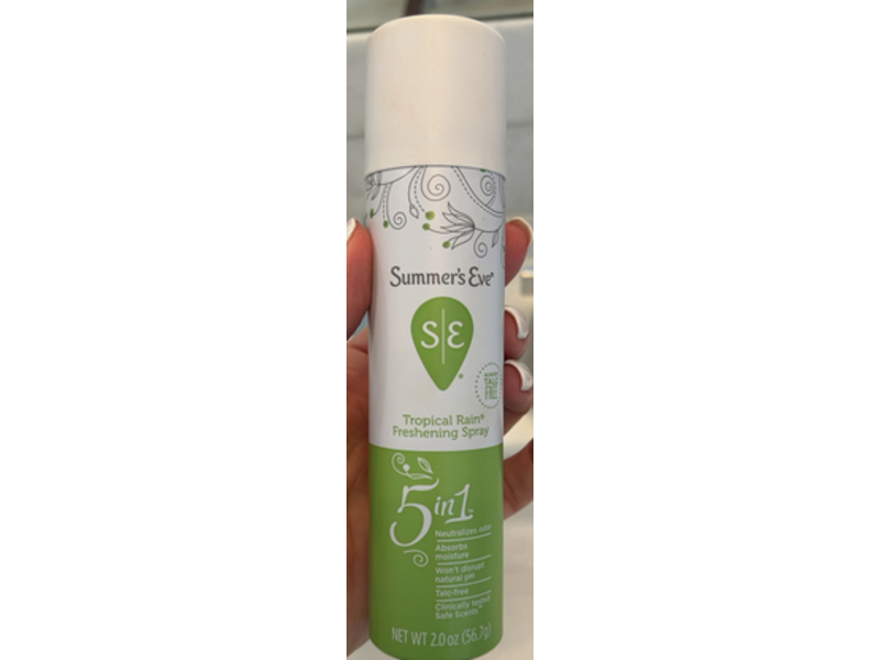 Summers Eve 5 In 1 Freshening Spray, Tropical Rain, 2.0 oz/56.7 g