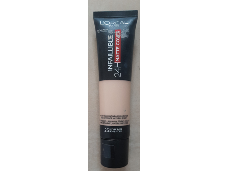 L'Oreal Paris Infallible Matte Cover Foundation, 25 Rose Ivory, 30 mL