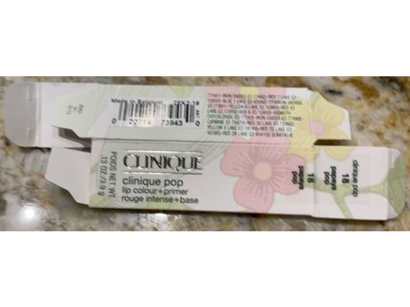 Clinique Pop Lip Color + Primer Lipstick, 18 Papaya Pop, 0.13 oz/3.9 g