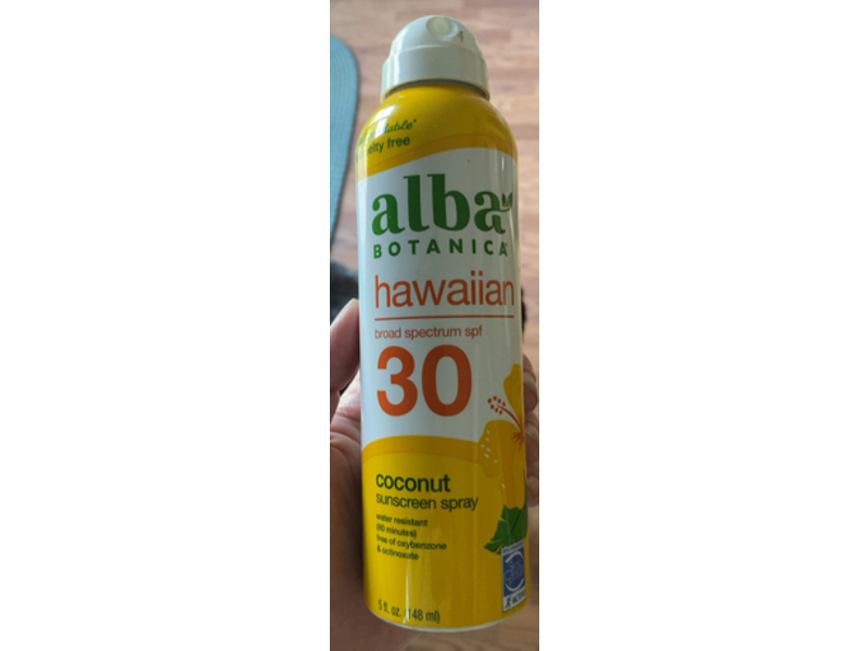 Alba Botanica Coconut Sunscreen Spray, Hawaiian, SPF 30, 5 fl oz/148 mL
