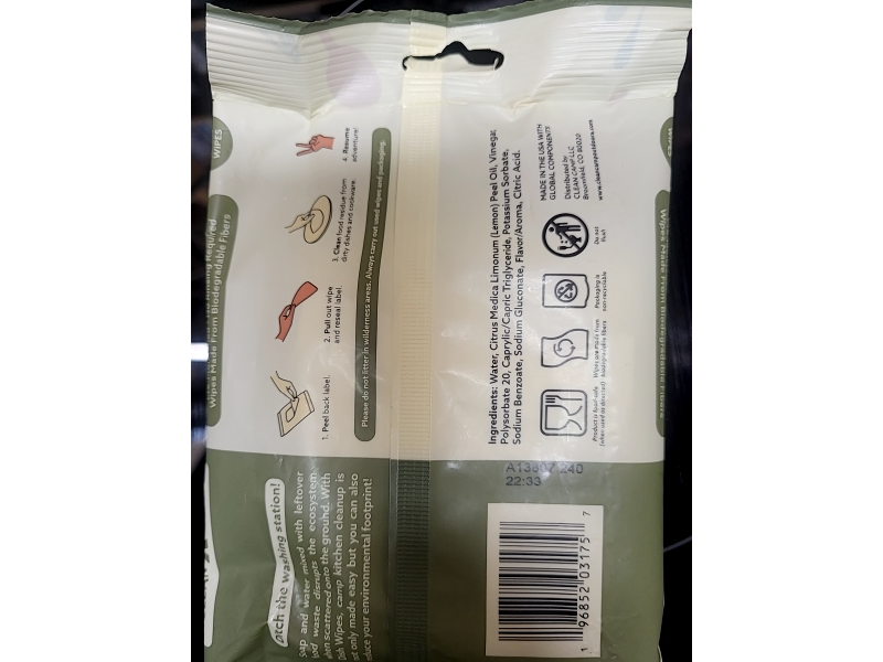 Clean Camp Dish Wipes, 32 Wipes