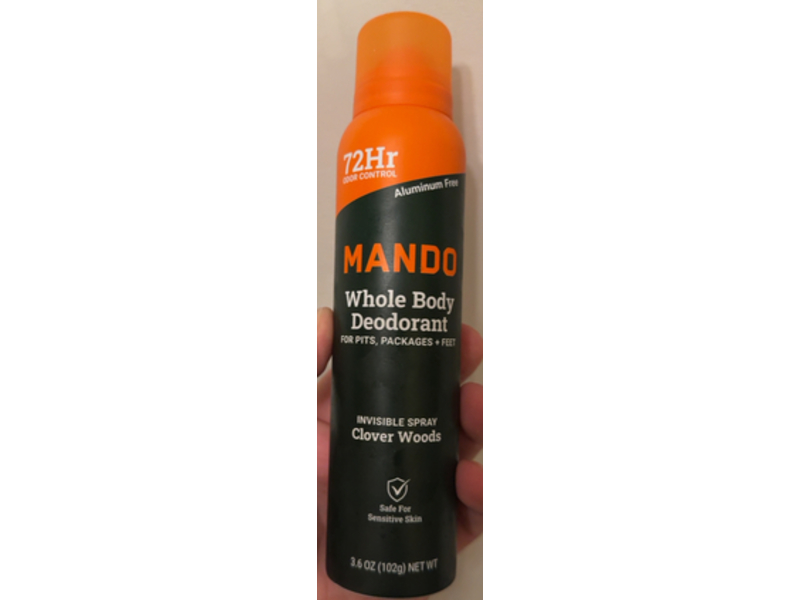 Mando Whole Body Deodorant Invisible Spray, Clover Woods, 3.6 oz/102 g