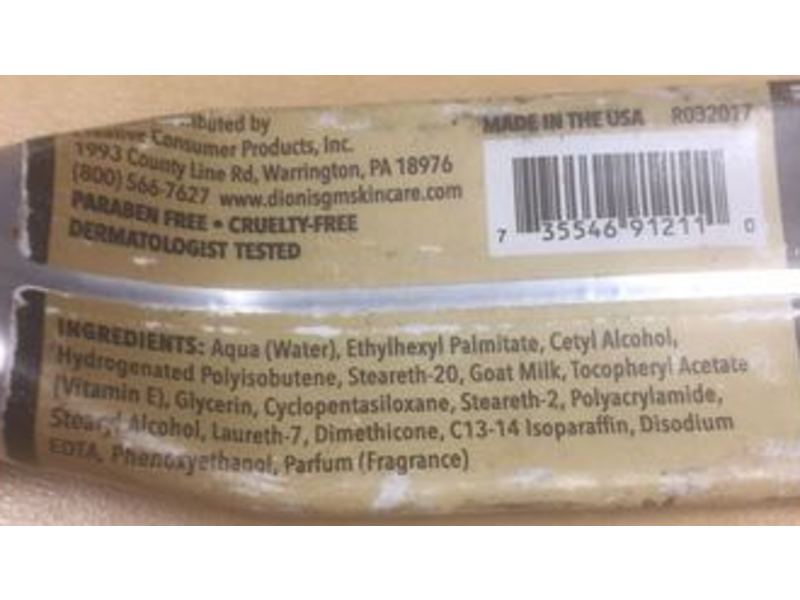 Dionis Vanilla Bean Hand Cream, 1 fl oz/28 g